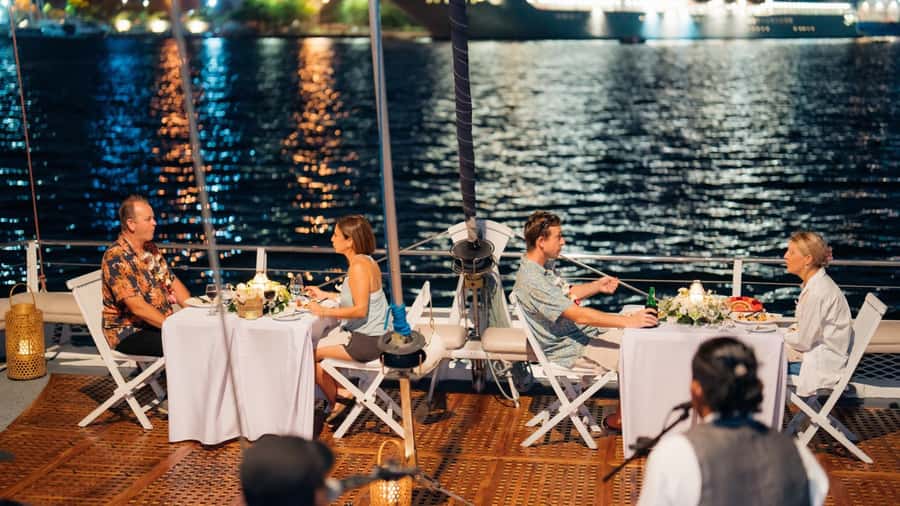 Bali/Benoa: 5-Course Romantic Evening Cruise With Live Music - Benoa Harbor sets the tone