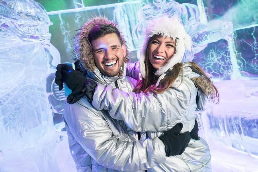Barcelona: Ice Bar and Terrace Drinks Romantic Package - Inside the below-zero ice bar
