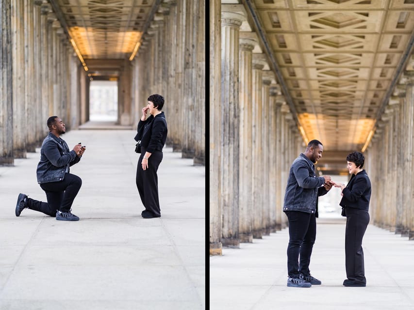 Berlin Love Story: Surprise Proposal Photography Session - Starting at the Polnisches Institut Berlin