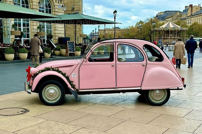 Christmas illuminations in 2CV - With 2 Presents (Food + goodies) - Medieval gates and an old Roman church