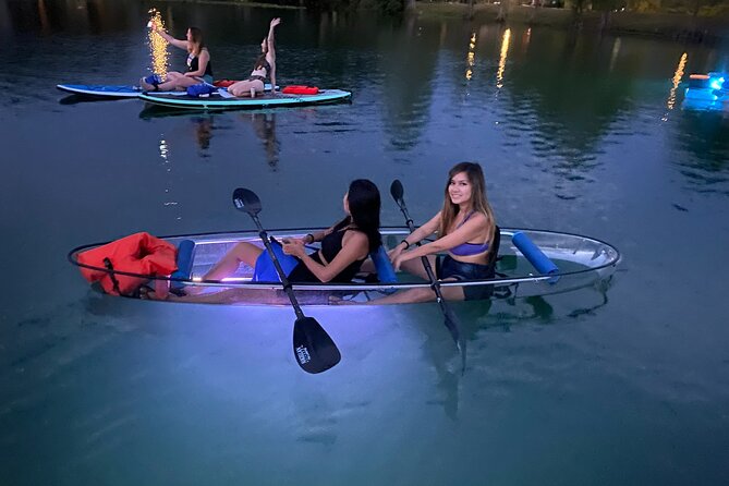Date Night LED Glow Clear Kayak or Paddleboard & Champagne - Why the glowing boats make this Orlando date night different