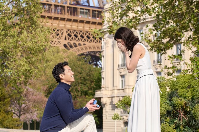 Eiffel Tower Surprise Proposal Engagement - Timing, meeting point, and transport