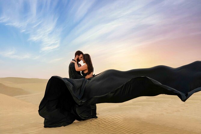 Flying dress photoshoot Dubai Solo, Couple and Group Session - Key points at a glance