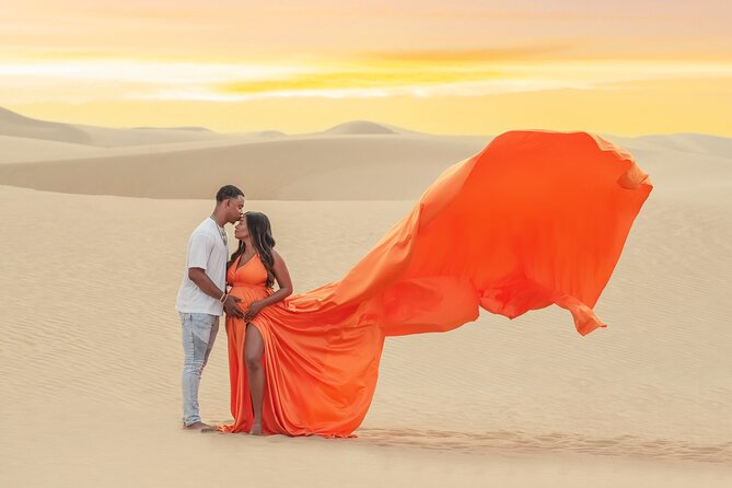 Flying dress photoshoot Dubai Solo, Couple and Group Session - A portable changing room makes the outfit change practical