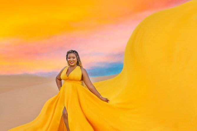 Flying dress photoshoot Dubai Solo, Couple and Group Session - Hotel pickup keeps the three-hour plan simple
