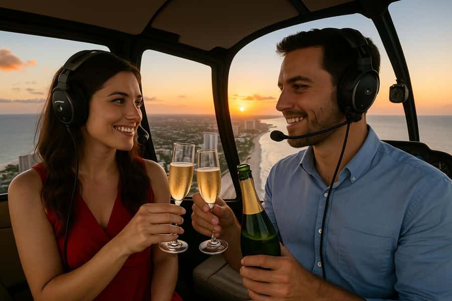 Fort Lauderdale : Romantic Champagne Helicopter Flight Tour - The safety briefing and photo time