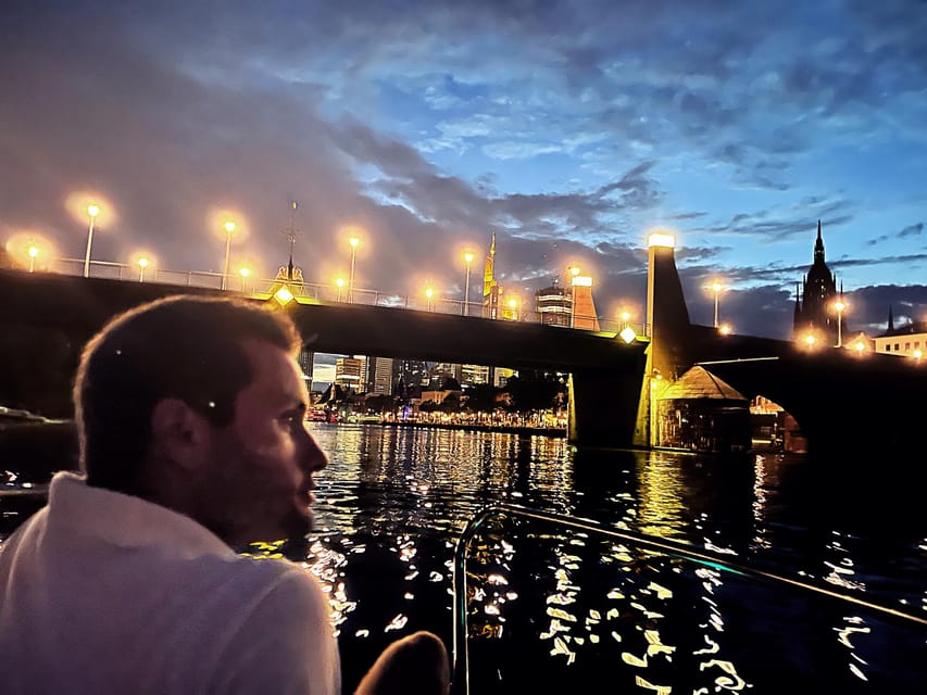 Frankfurt: Private Romantic Skyline Boat Tour - East Toward Ostend and the European Central Bank