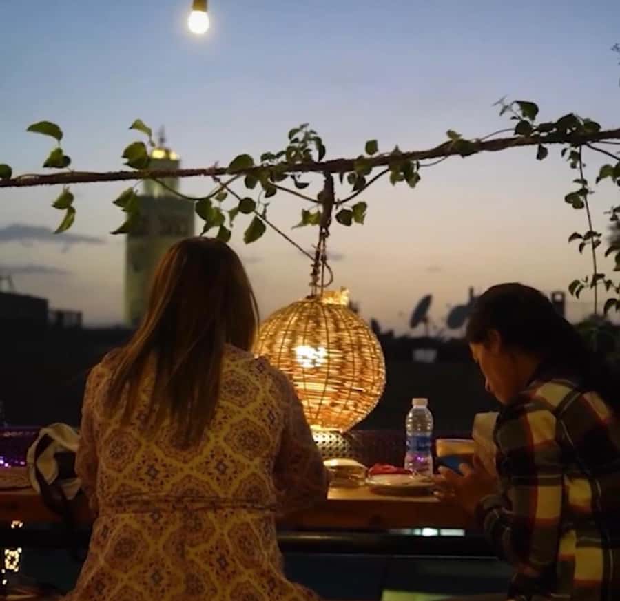 From Marrakech: Rooftop Dinner & Romantic Medina Views - A Rooftop View of Marrakech After Sunset