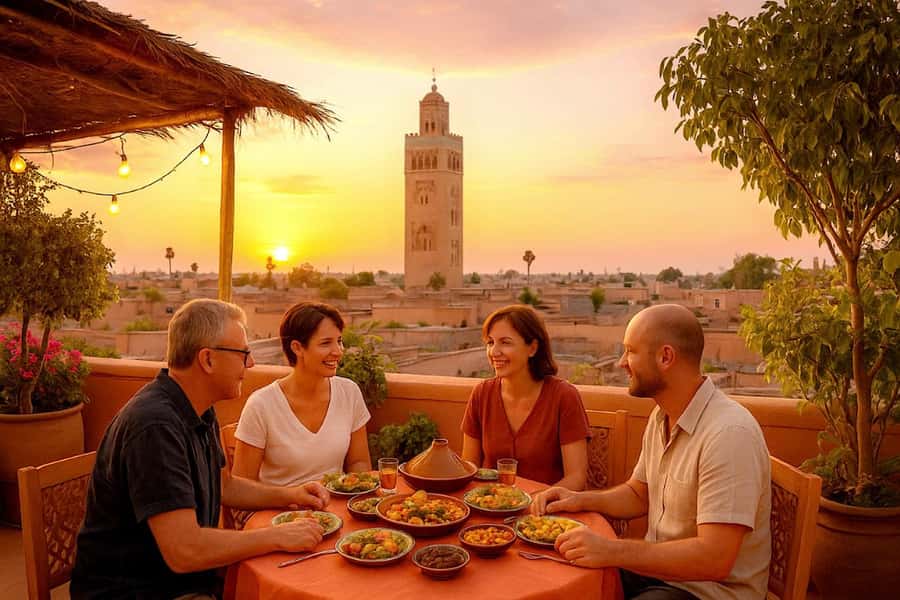 From Marrakech: Rooftop Dinner & Romantic Medina Views - Moroccan Food With Familiar Classic Dishes