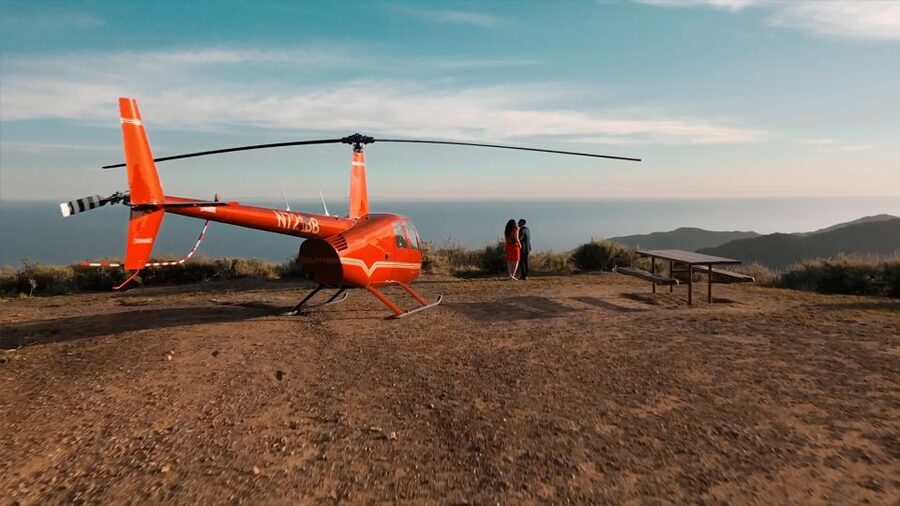Los Angeles Helicopter Tour & Malibu Mountaintop Landing - The return flight over canyons, Getty Villa, and Universal Studios