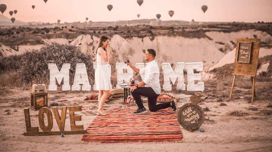 Marriage Proposal Surprise & Engagement in Cappadocia - A proposal beneath Cappadocia’s balloons