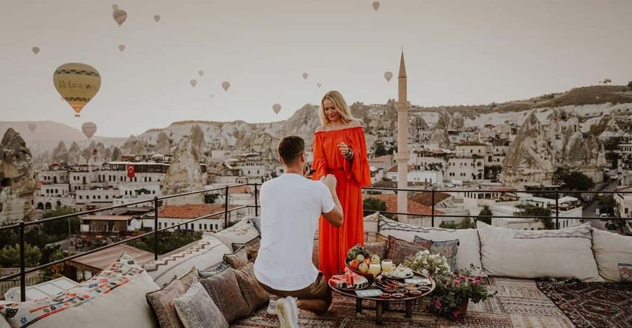 Marriage Proposal Surprise & Engagement in Cappadocia - Rose Valley and Love Valley in three hours