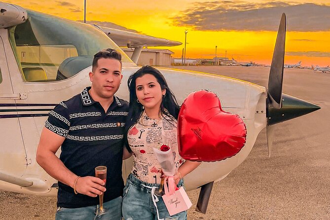 Miami Beach: Romantic Sunset Private Airplane Tour with Champagne - Pilot service and the personal touch