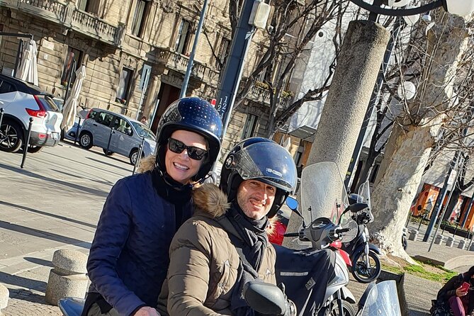 Milan Vespa Adventure: Private Tour for Couples and Friends - Castello Sforzesco begins the old Milan story