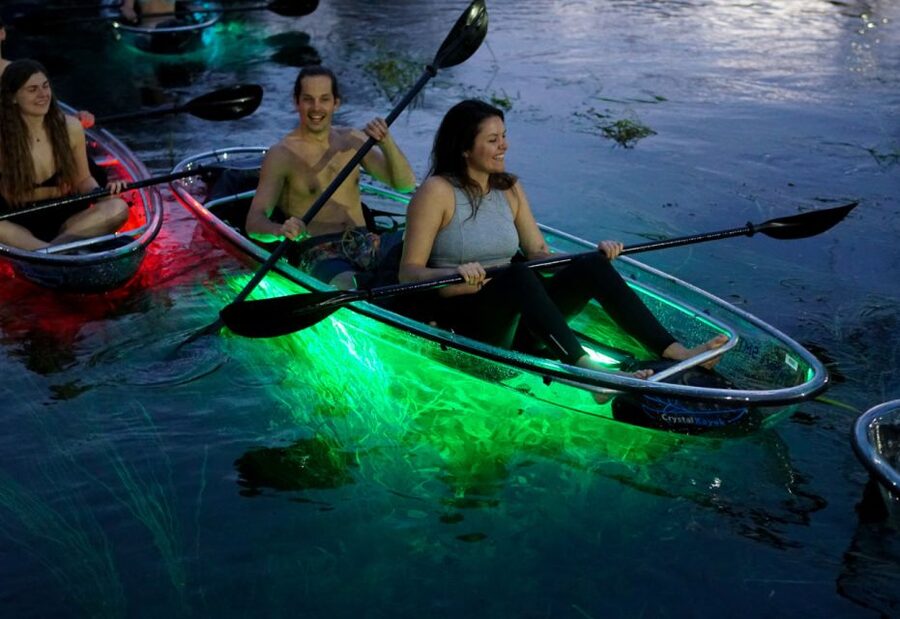 Orlando: Date Night LED Night Glow Tour with Sparkling Wine - The front lake: Orlando lights at the water’s edge