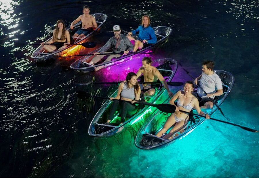 Orlando: Date Night LED Night Glow Tour with Sparkling Wine - The middle lake: a quieter natural stretch