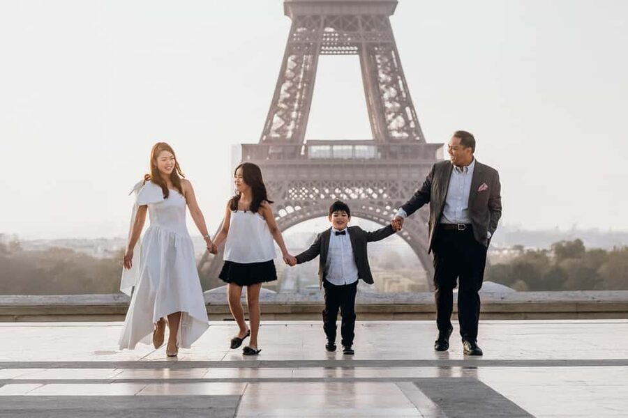 Paris: Private Eiffel Tower Photoshoot for Couples & Family - Port Debilly adds river views and a new angle