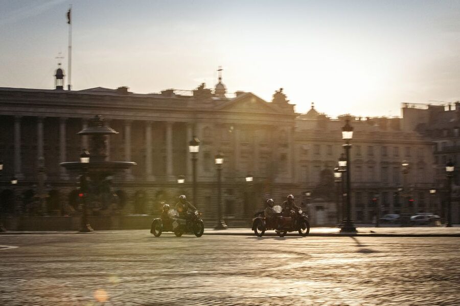 Paris: Romantic Sidecar Tour by Night with Champagne - Place Vendome and the Opera district after dark