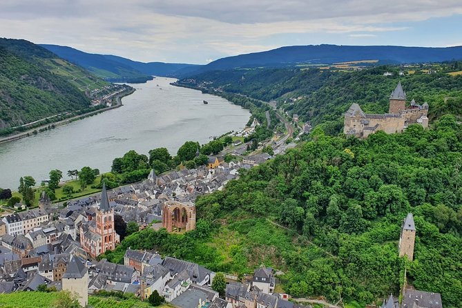 Private day trip to the Romantic Rhine Valley with river cruise and wine tasting - Bacharach and the view from Stahleck Castle
