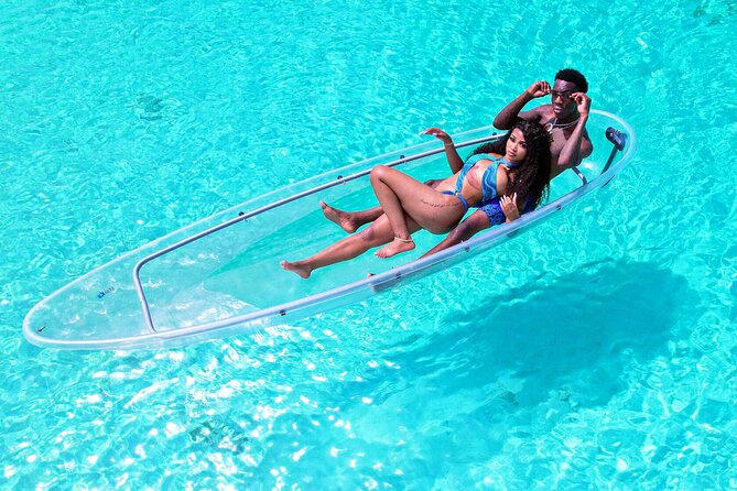 Romantic Clear Kayak Drone Photoshoot for Couples Turks & Caicos - A clear kayak made for the camera