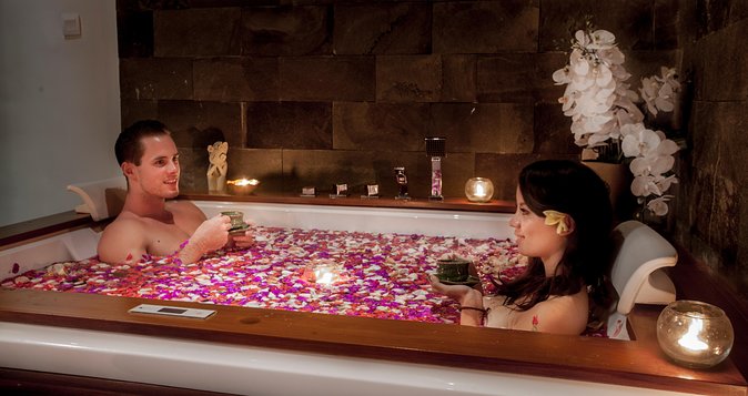 Romantic Couple Treatment at ANJALI SPA - A flower milk bath jacuzzi for two