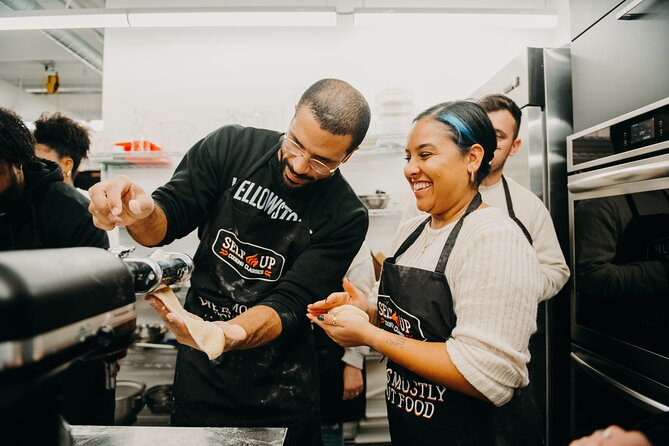 Romantic Italian Date Night in NYC - Cooking dinner together at 325 W 37th Street