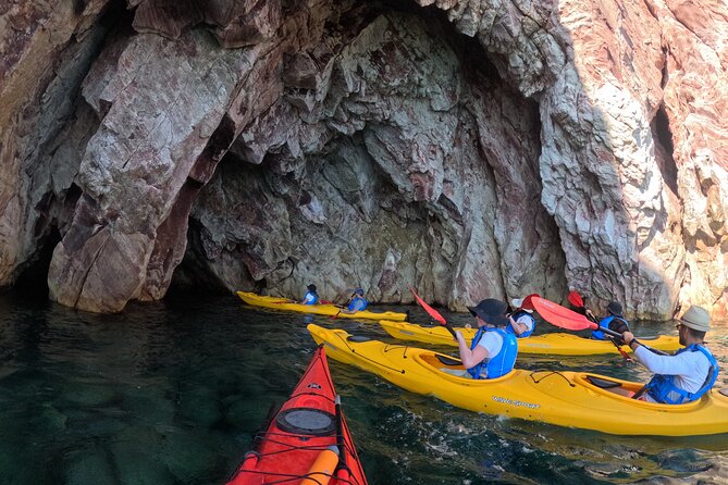 Romantic Sunset Kayaking Tour in Papafragas Cave, Milos - Swimming near ancient Fylakopi