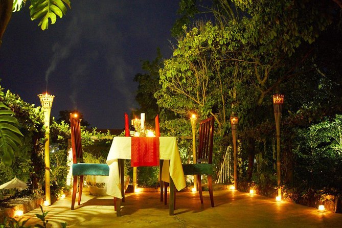 Rooftop Romantic Dinner - 4 Courses Set Meal & Wine - Candlelight, Khmer lanterns, and the setting under the trees