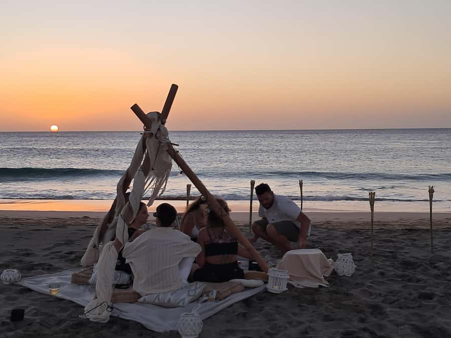 Sal: Romantic Sunset Escape with Wine and Roundtrip Transfer - Arriving at the candlelit beach setup
