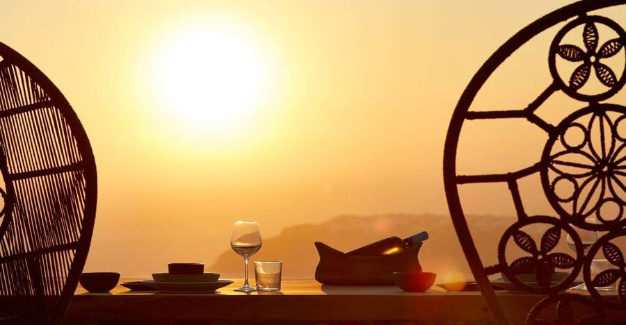 Santorini: Private Romantic Sunset Dinner with Caldera View - Dessert and the changing light