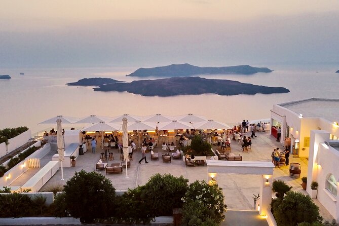 Santorini Private Romantic Tour with Dinner & Wine Tasting - Santo Wines: four local pours with a caldera view