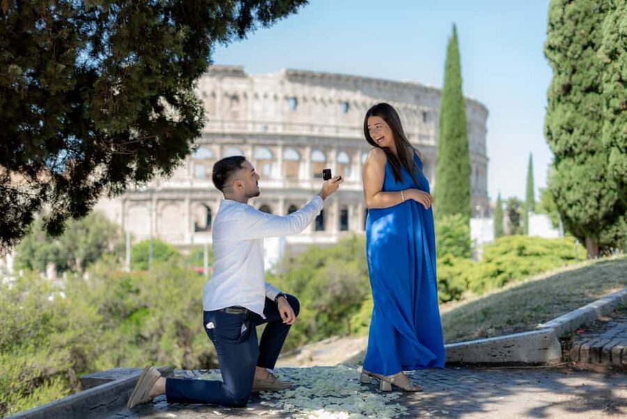 Secret Proposal Photoshoot in Rome + Reel - From Surprise to Engagement Portraits