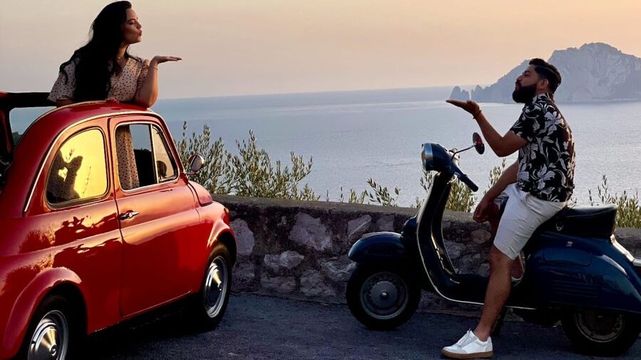 Sorrento Coast Couples Photo Tour by Vintage Fiat 500 - From Sorrento to Piazzale Murat
