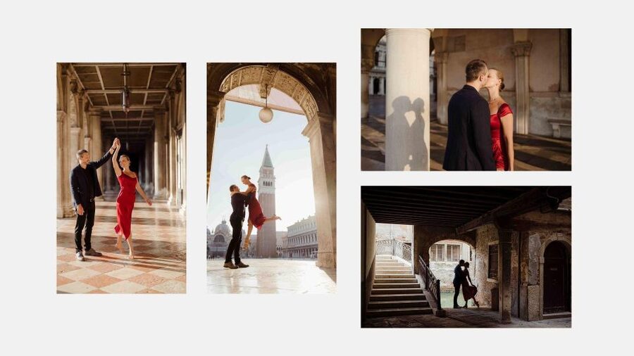 Venice: Elegant couple photos on your vacation - Hotel portraits and personal requests